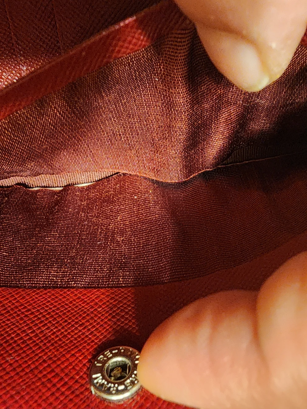 Burberry red embossed